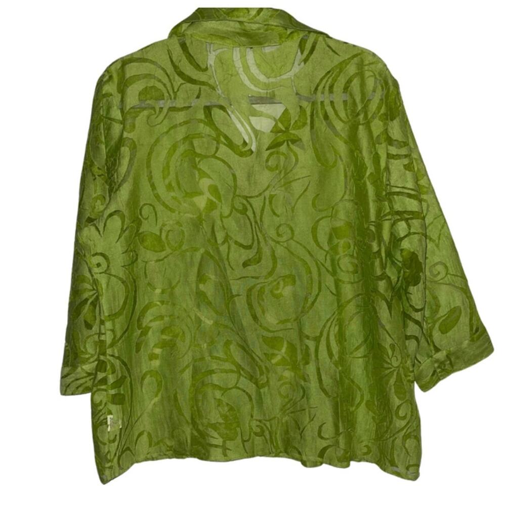 Elementz Unique Design Button Up Linen Top Large - image 2